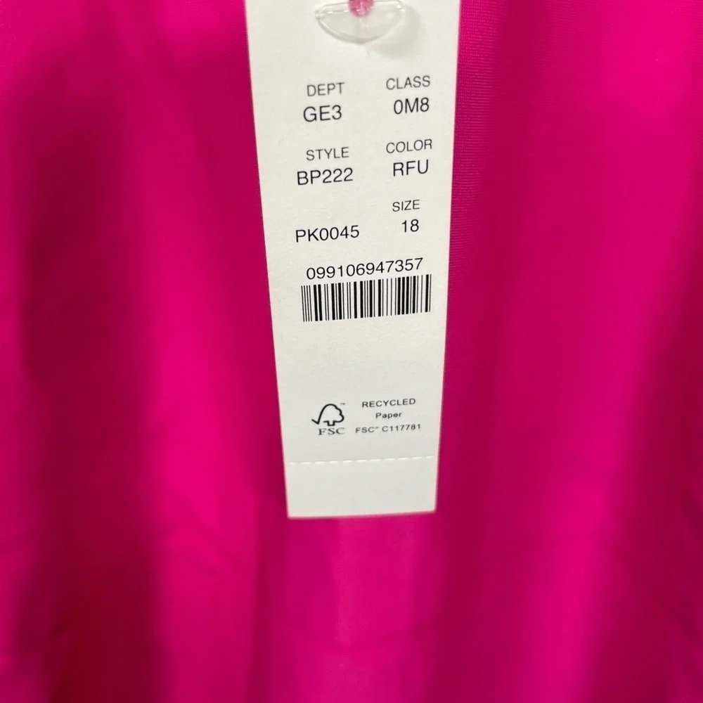 J.Crew fuchsia, pink ruffle ruched one piece swimsuit, size 18